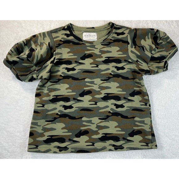 Athropologie Velvet by Graham & Spencer Shirt Womens Sz XS Puff Sleeve T-shirt - Picture 1 of 7